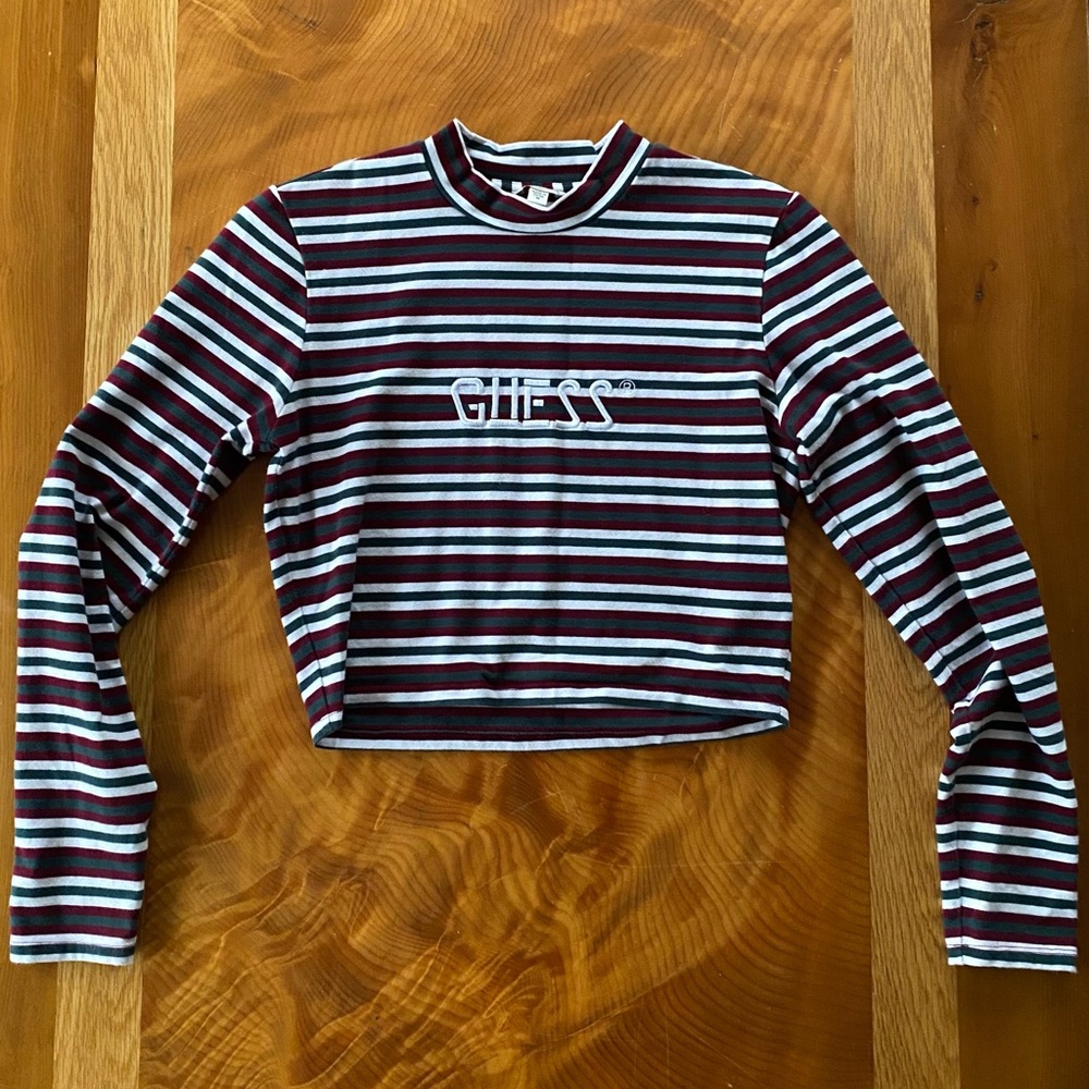 Guess Multicolor Striped Crop Top